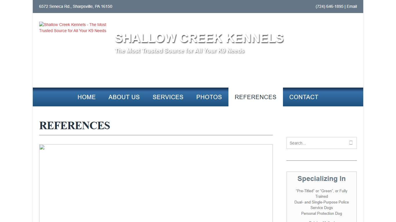 References - Shallow Creek Kennels