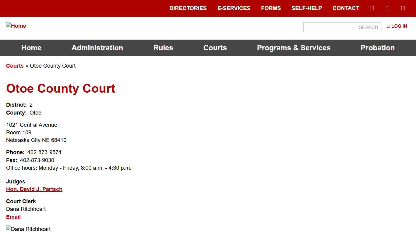 Otoe County Court Nebraska Judicial Branch